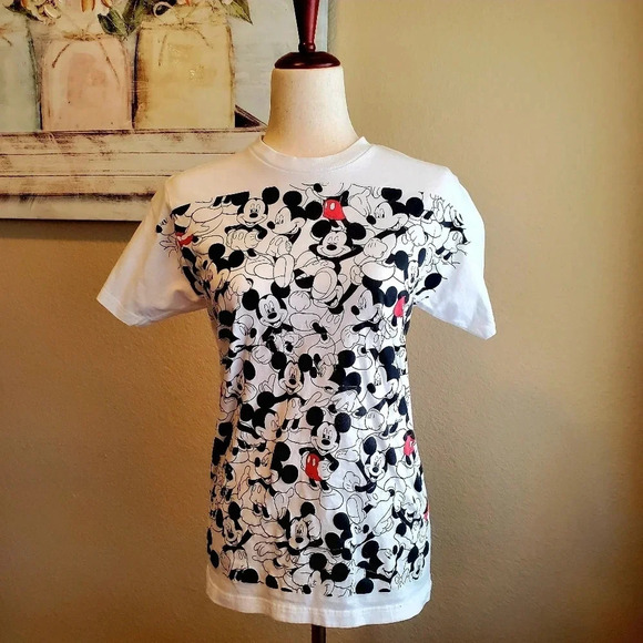 DISNEY | Mickey Mouse Collage Print T-Shirt sz S - Picture 1 of 4